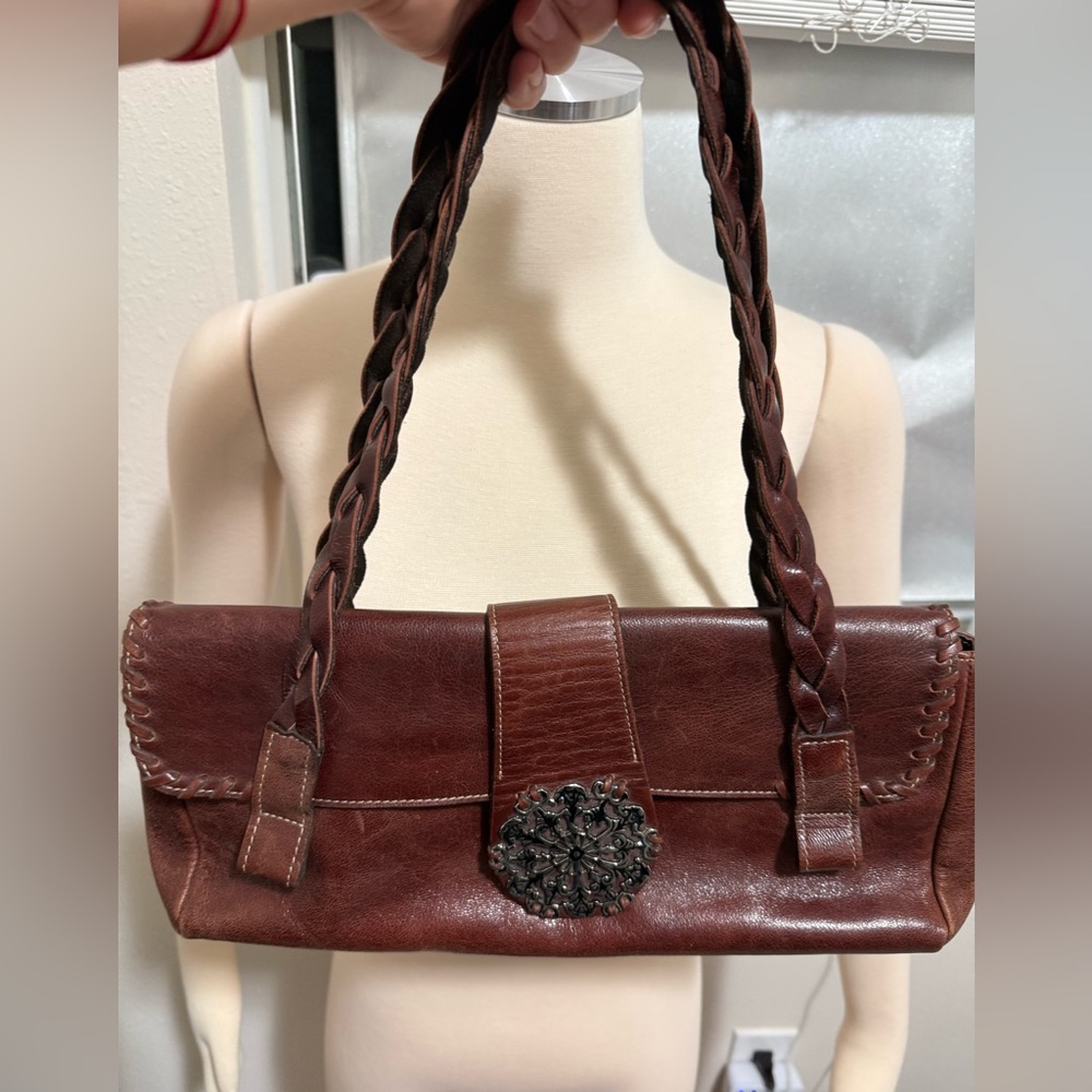 Vintage PRUNE Brown Leather Handbag from Argentina.